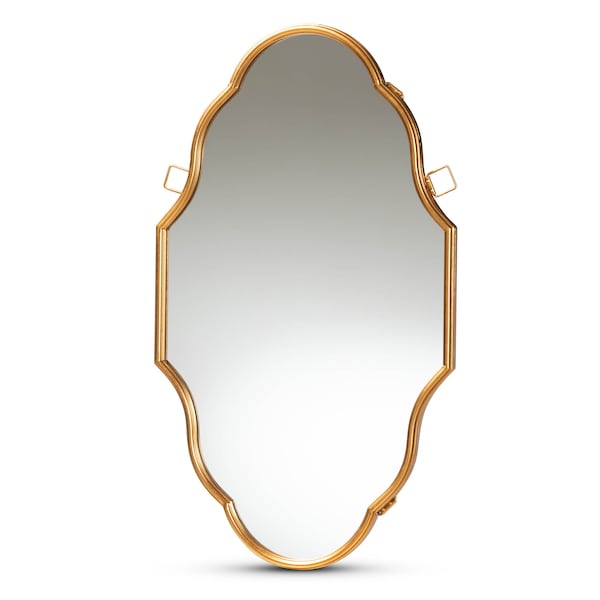 Baxton Studio Dennis Vintage Antique Gold Finished Accent Wall Mirror 171-10871 - main